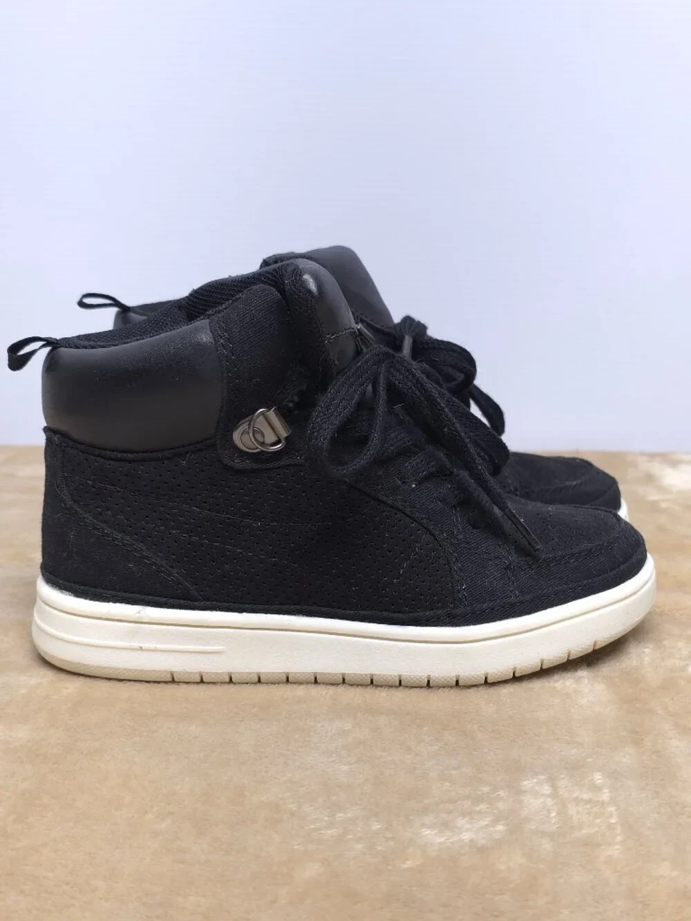 Gap Kids B Classic Hi High Top Sneakers Size 12 Black Lace Up Zip